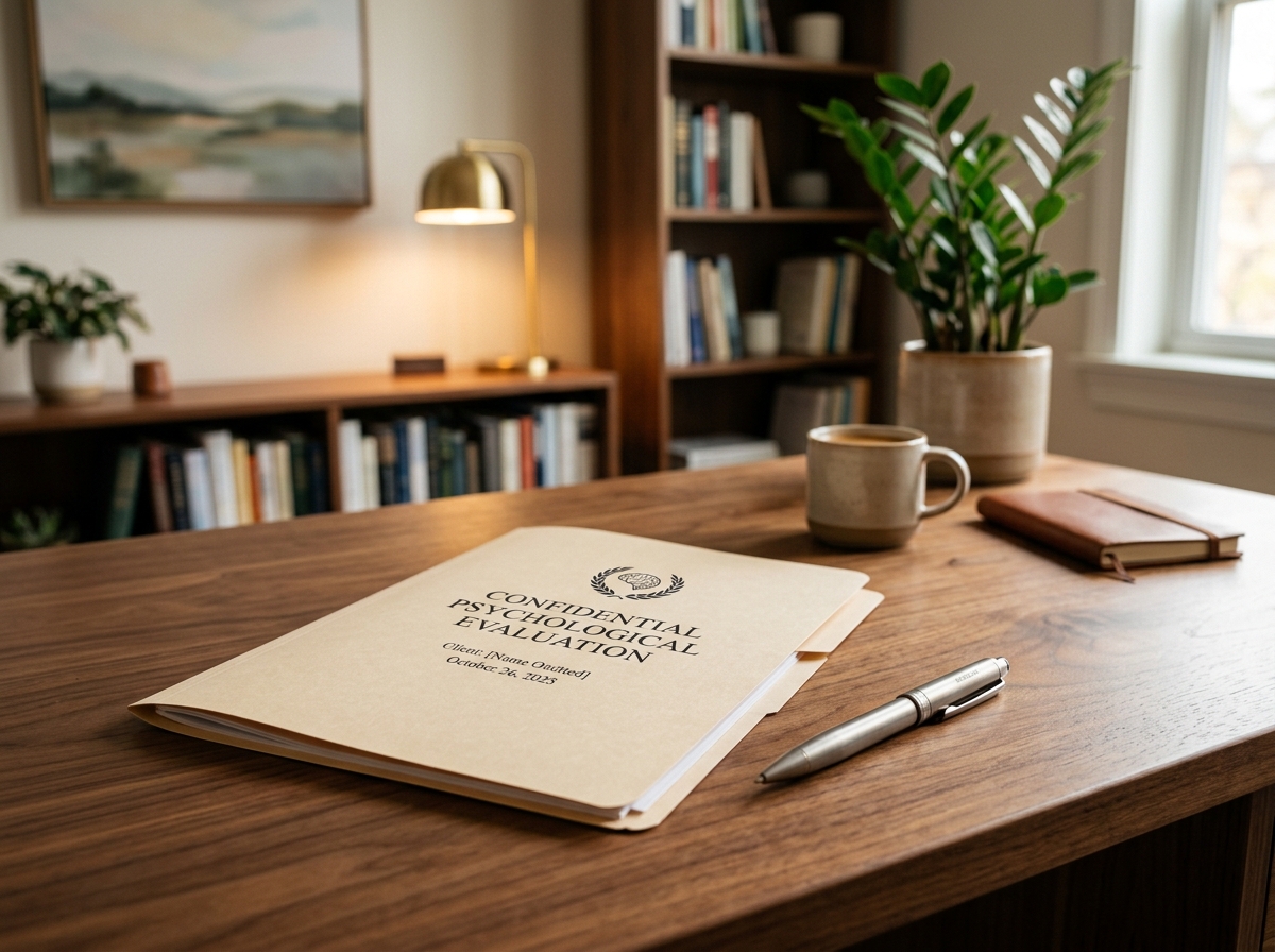 Dossier et stylo sur bureau